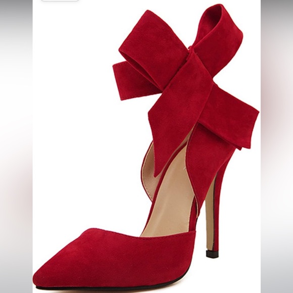 Wild Diva Red Bow Heels - Picture 1 of 8